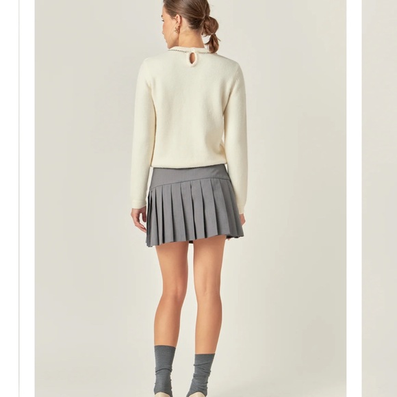 English Factory Gray Pleated Mini Skirt - Picture 3 of 10